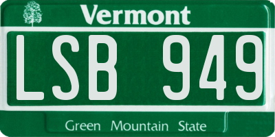 VT license plate LSB949