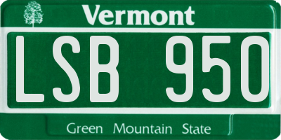 VT license plate LSB950