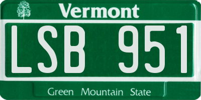 VT license plate LSB951
