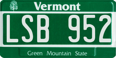 VT license plate LSB952
