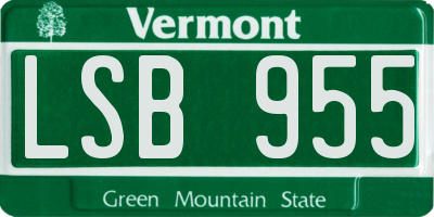 VT license plate LSB955