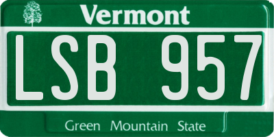 VT license plate LSB957