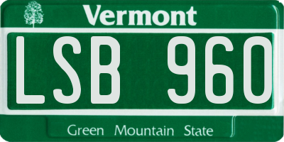 VT license plate LSB960