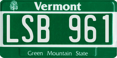 VT license plate LSB961