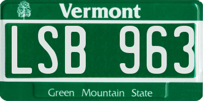 VT license plate LSB963