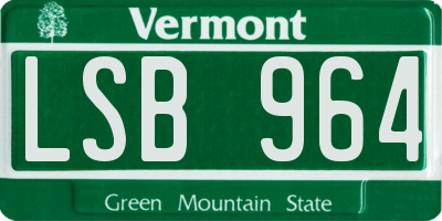 VT license plate LSB964