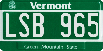 VT license plate LSB965