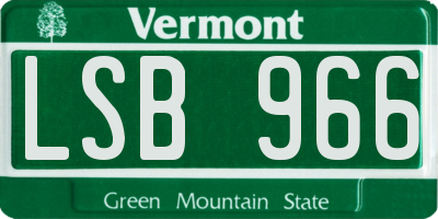 VT license plate LSB966
