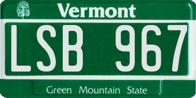 VT license plate LSB967