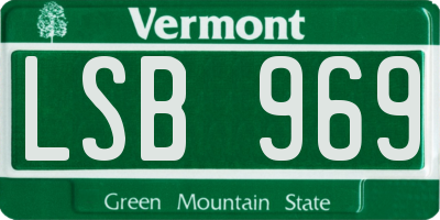 VT license plate LSB969