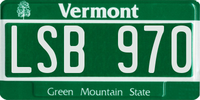 VT license plate LSB970