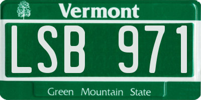 VT license plate LSB971