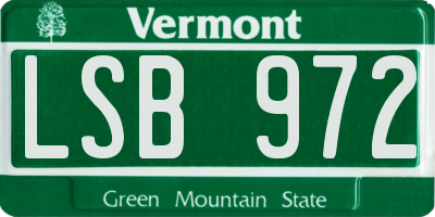 VT license plate LSB972