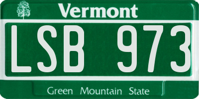 VT license plate LSB973
