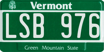 VT license plate LSB976