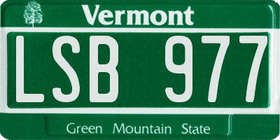 VT license plate LSB977