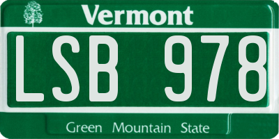 VT license plate LSB978