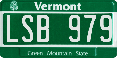 VT license plate LSB979