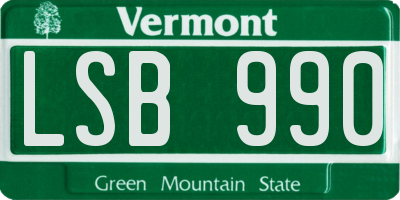 VT license plate LSB990