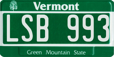 VT license plate LSB993