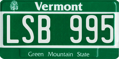 VT license plate LSB995