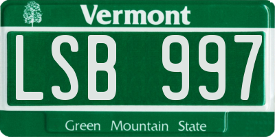 VT license plate LSB997