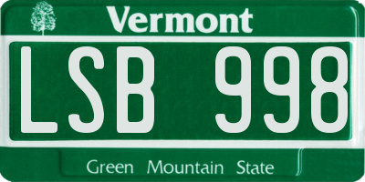 VT license plate LSB998