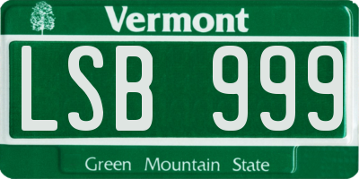 VT license plate LSB999