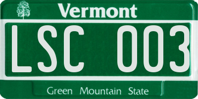 VT license plate LSC003