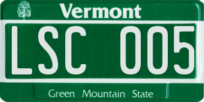 VT license plate LSC005