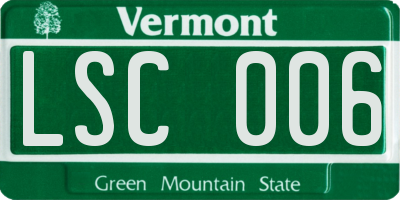 VT license plate LSC006