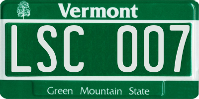 VT license plate LSC007