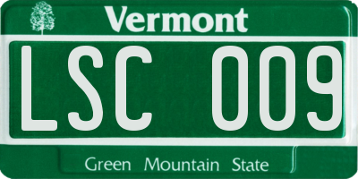 VT license plate LSC009