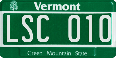 VT license plate LSC010