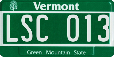 VT license plate LSC013