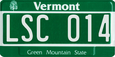 VT license plate LSC014