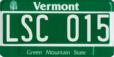 VT license plate LSC015