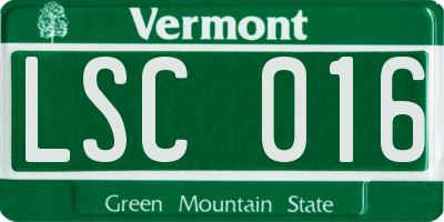 VT license plate LSC016