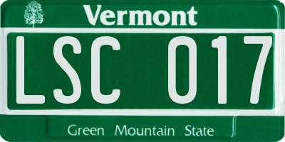 VT license plate LSC017
