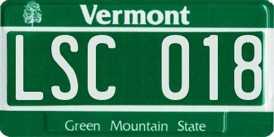 VT license plate LSC018