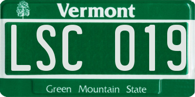 VT license plate LSC019