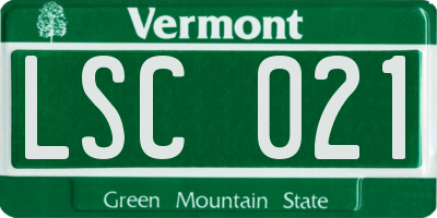 VT license plate LSC021