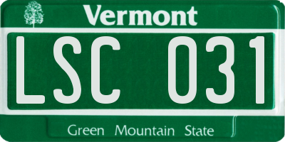VT license plate LSC031
