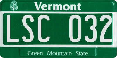 VT license plate LSC032