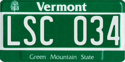 VT license plate LSC034