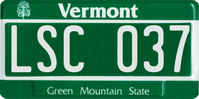 VT license plate LSC037