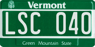 VT license plate LSC040
