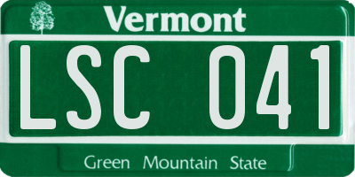 VT license plate LSC041