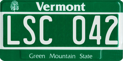 VT license plate LSC042