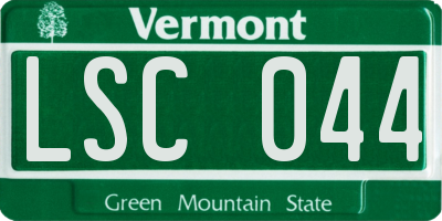 VT license plate LSC044